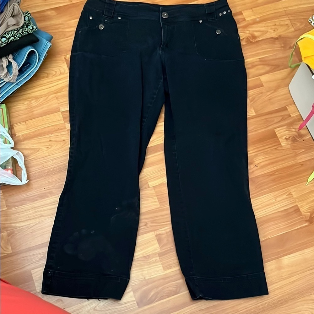 Venezia Black Wide-Leg Jeans Size 16